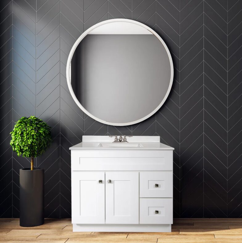 6 Classic White Shaker Bathroom Vanity Soft Close Drawers Large Split Storage Layout