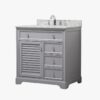 6 Coastal Style Grey Louver Bathroom Vanity Soft Close Drawers Multi-Zone Storage Cabinet