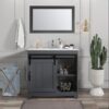 6 Rustic Farmhouse Grey Sliding Barn Door Vanity Spacious Dual Storage Design