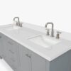 Modern Shaker Grey Double Sink Vanity Soft Close Drawers & Flexible Cabinet Storage Layout