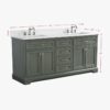 6 Traditional Sage Green Double Sink Vanity Soft Close Drawers & Spacious Side Cabinet Storage