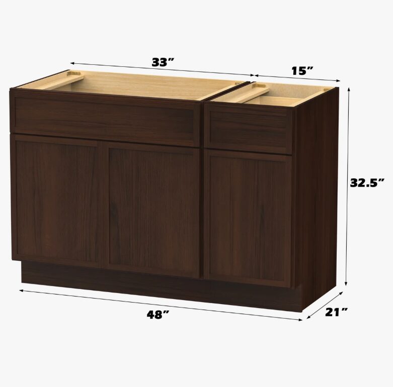 Freestanding Recessed Panel Vanity Base for Custom Sink Countertop