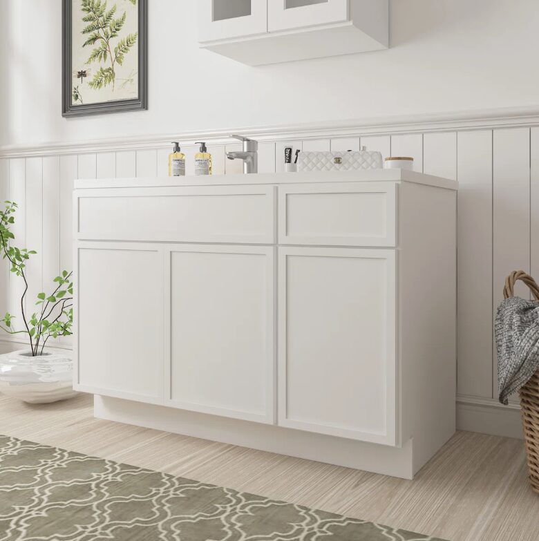 Freestanding Recessed Panel Vanity Base for Custom Sink Countertop