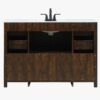 Industrial Rustic Dark Oak Bathroom Vanity with Abundant Drawer Storage for Modern Farmhouse Bath