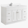 Classic White Raised Panel Vanity Base with Drawer & Cabinet Storage for Bathroom Remodel