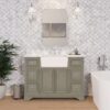6 Neutral Grey Farmhouse Vanity with Ample Storage for Transitional Bathroom Renovation