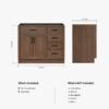 Rustic Walnut Vanity Base with Dovetail Drawers for Farmhouse & Industrial Bathroom Remodel