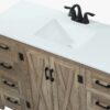 7 Rustic Barn Door Bathroom Vanity Cabinet with Drawer Storage & Quartz Top