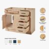 Modern Light Oak Vanity Base with Dovetail Drawers for Coastal & Minimalist Bath Remodel