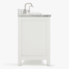 72 Inch Pure White Shaker Double Sink Bathroom Vanity with Carrara White Marble Top & Brushed Nickel Pulls