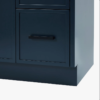 Modern Navy Bathroom Vanity Cabinet with Black Pulls & Spacious Soft-Close Storage