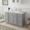 Light Gray Shaker Vanity Base Cabinet with Spacious Silent Soft-Close Storage
