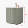 Contemporary Fluted Bathroom Vanity with Double Soft-Close Doors & Adjustable Storage Shelf