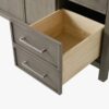 60 Inch Weathered Grey Single Sink Bathroom Vanity, White Marble Countertop & Brushed Nickel Hardware