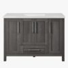 Transitional Farmhouse Grey Bathroom Vanity with Adjustable Shelves for Guest & Master Bath