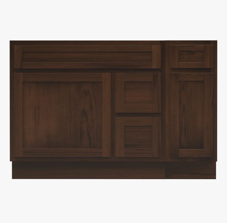 Freestanding Recessed Panel Vanity Base Cabinet for Custom Countertop