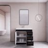 Luxury Split Storage Black Gloss Vanity with Full Soft-Close Drawers & Cabinet Door