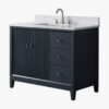Contemporary Reeded Wood Bathroom Vanity with Split Storage & Full Anti-Slam Soft-Close Hardware