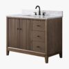 7 Contemporary Reeded Wood Bathroom Vanity with Split Storage & Full Anti-Slam Soft-Close Hardware