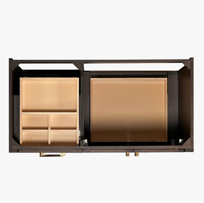 Transitional Walnut Wood Bathroom Vanity with Full Soft-Close Hardware & Solid Pine Drawer Boxes