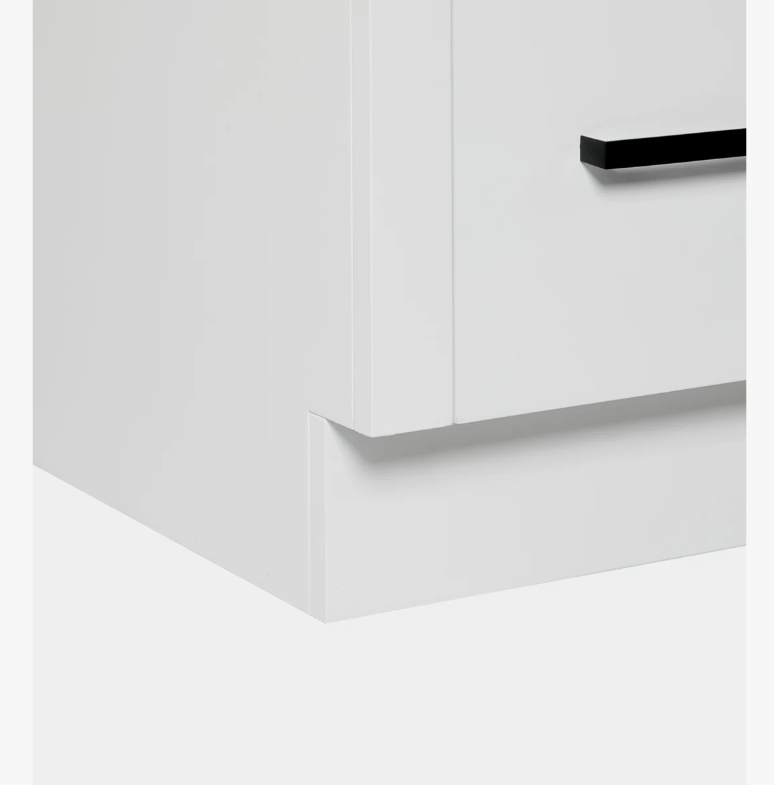 Minimalist White Wood Bathroom Vanity with Full Soft-Close Hardware & Solid Pine Drawer Boxes