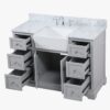 7 Transitional Light Grey Bathroom Vanity with Full Soft-Close Hardware & Natural Marble Countertop