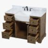 7 Transitional Rustic Oak Freestanding Bathroom Vanity with Soft-Close Hardware & Natural Marble Countertop
