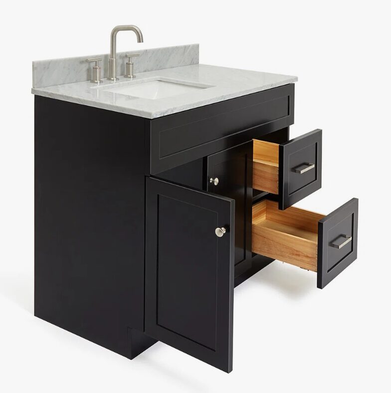 Contemporary Freestanding Single Vanity Cabinet Soft Close Drawers & Storage Cabinet