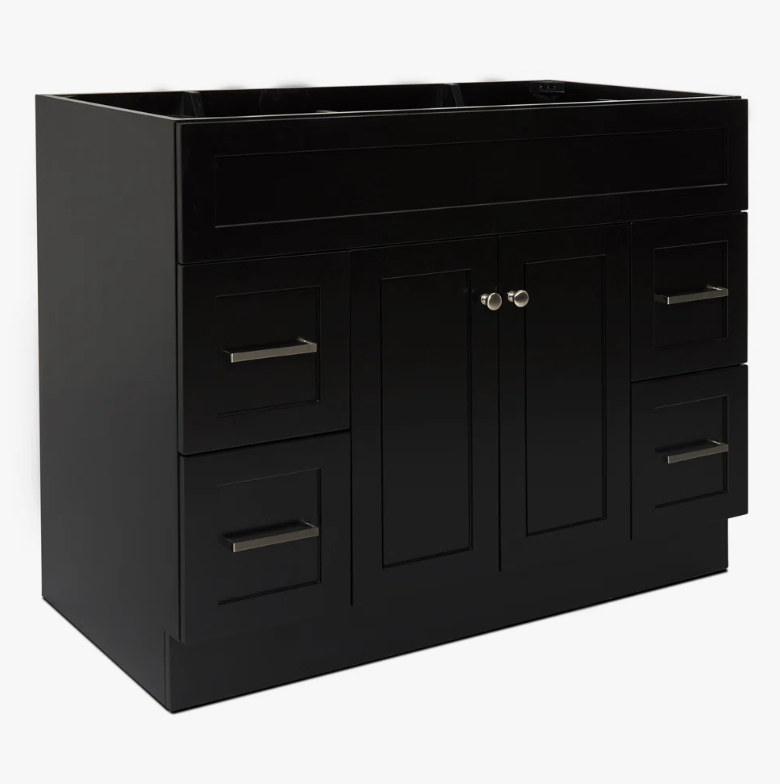 Transitional Shaker Bathroom Vanity Base Soft Close Drawers Large Cabinet Storage