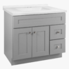 7 Modern Grey Shaker Bathroom Vanity Soft Close Drawers Spacious Split Storage Design