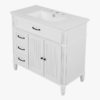 7 36" Freestanding White Farmhouse Bathroom Vanity with Multi-Drawer & Double Cabinet Doors