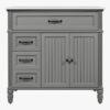 7 Cottage Style Grey Beadboard Bathroom Vanity Soft Close Drawers Split Organized Storage Layout