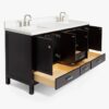 7 Modern Espresso Double Sink Vanity Soft Close Drawers Multi-Zone Classified Storage Layout