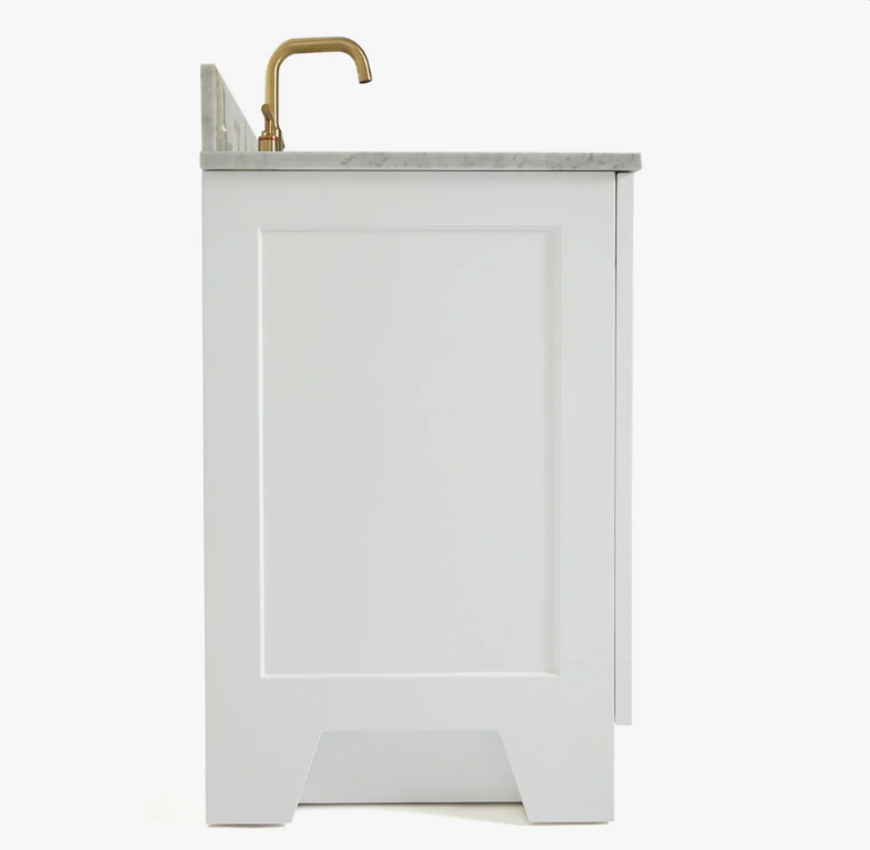 72" Freestanding White Double Bathroom Vanity with Symmetrical Storage Layout