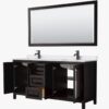 Traditional Espresso Shaker Double Vanity with Soft Close Drawers & Spacious Side Storage Cabinets