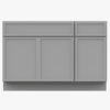 Neutral Light Gray Shaker Vanity Base Cabinet with Large Divided Storage for Bathroom Remodel
