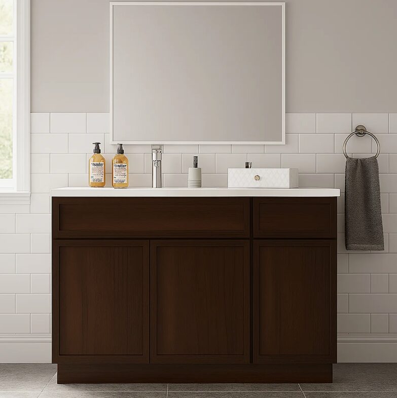 Freestanding Recessed Panel Vanity Base for Custom Sink Countertop