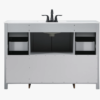 7 Modern Farmhouse Grey Single Vanity with Massive Drawer Storage for Guest & Main Bath