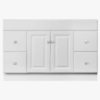 Classic White Raised Panel Vanity Base with Drawer & Cabinet Storage for Bathroom Remodel