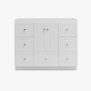 8 Clean White Shaker Vanity Base Cabinet with Full Soft-Close Storage for Coastal & Farmhouse Bath Renovation
