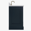 Luxury Navy Bathroom Vanity with Brushed Gold Pulls & Ample Soft-Close Storage