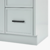 8 Modern Light Gray Bathroom Vanity with Black Pulls & Multi Compartment Soft-Close Storage