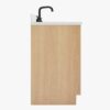 Natural Oak Bathroom Vanity Cabinet with Black Pulls & Large Soft-Close Storage