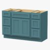 Vibrant Teal Shaker Vanity Base Cabinet with Large Silent Soft-Close Storage