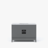 8 Sleek Gray Freestanding Bathroom Vanity with Large Soft-Close Storage & Marble Countertop