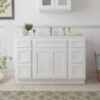Bright White Shaker Vanity Base Cabinet with Spacious Silent Soft-Close Storage