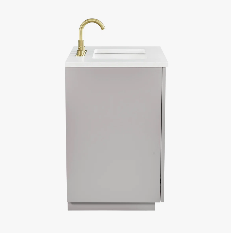 Minimalist Fluted Bathroom Vanity with Dual Soft-Close Doors & Adjustable Storage Shelf