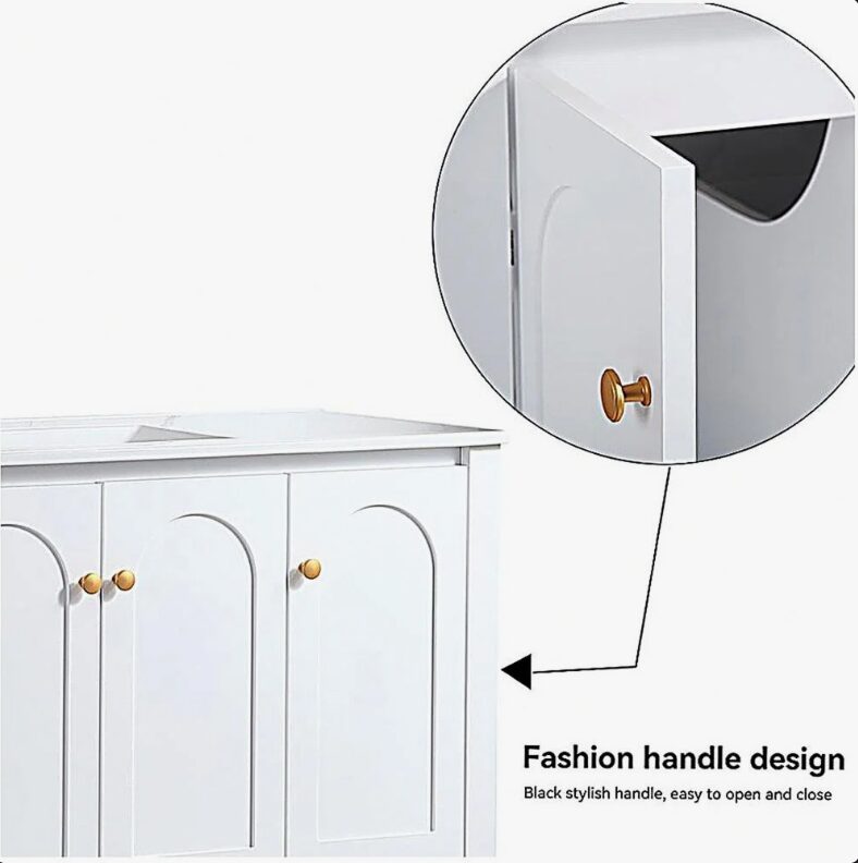 Classic Farmhouse White Bathroom Vanity with Ample Storage for Master Bath Remodel