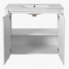 8 36" Rustic White Shaker Bathroom Vanity Cabinet with Vintage Distressed Wood Finish