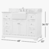 8 Transitional Rustic Oak Freestanding Bathroom Vanity with Soft-Close Hardware & Natural Marble Countertop